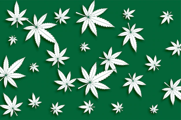 Free Vector | Green cannabis marijuana leaves seamless pattern