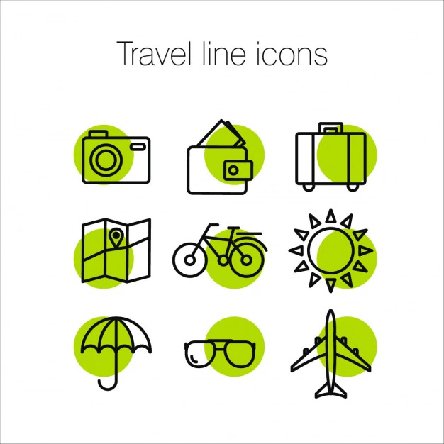 Free Vector | Green icons about travel