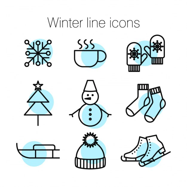 Free Vector | Green icons about winter