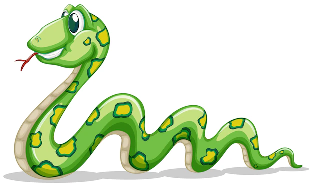Free Vector | Green snake crawling on white