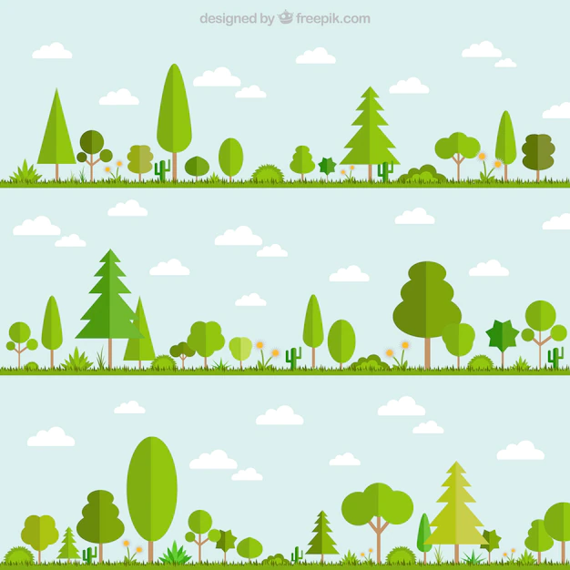 Free Vector | Green trees