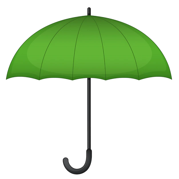 Free Vector | Green umbrella on white