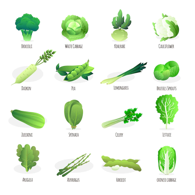 Free Vector | Green vegetables collection