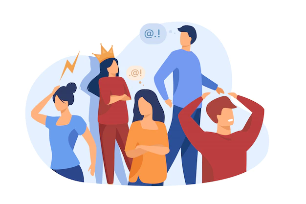 Free Vector | Group of people with problem behavior