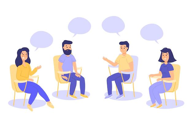 Free Vector | Group therapy concept