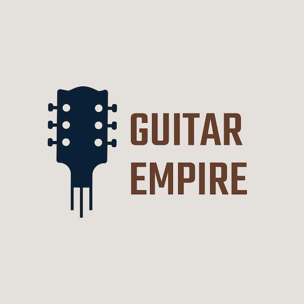 Free Vector | Guitar logo vector minimal design with edit text