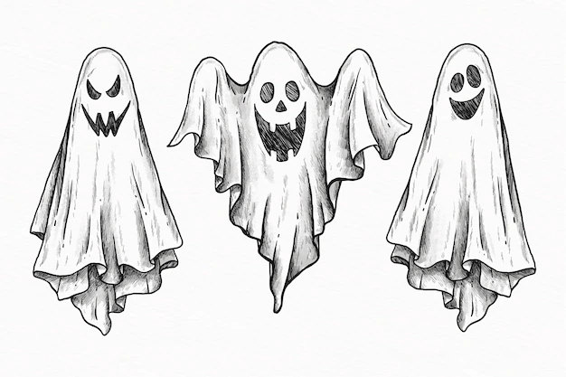 Free Vector | Halloween ghost hand drawn collection