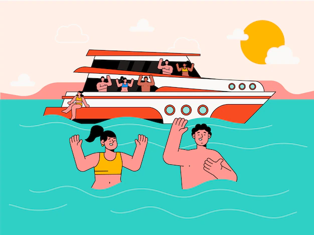 Free Vector | Hand drawn boat party illustration