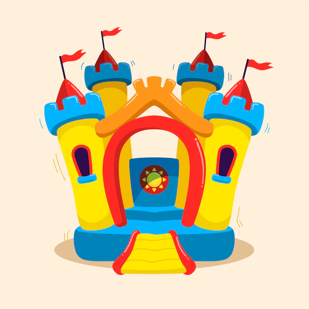 Free Vector | Hand drawn bounce house illustration