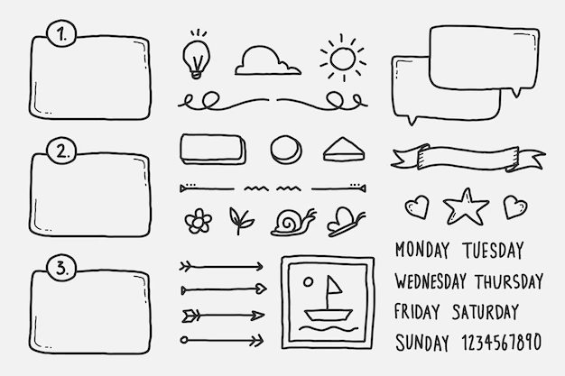 Free Vector | Hand-drawn bullet journal elements