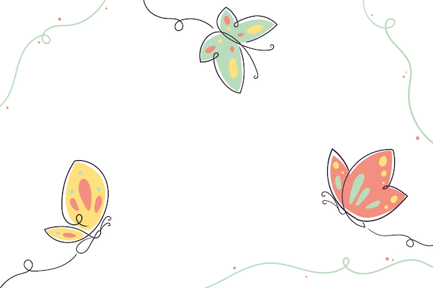 Free Vector | Hand drawn butterfly outline background