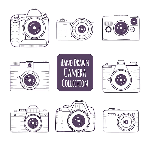 Free Vector | Hand drawn camera collection