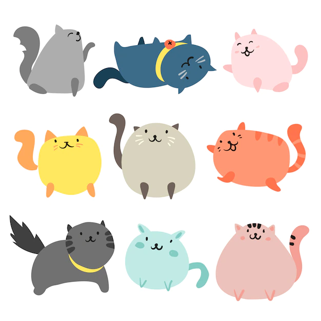Free Vector | Hand drawn cats collection