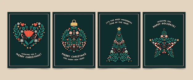 Free Vector | Hand drawn christmas cards