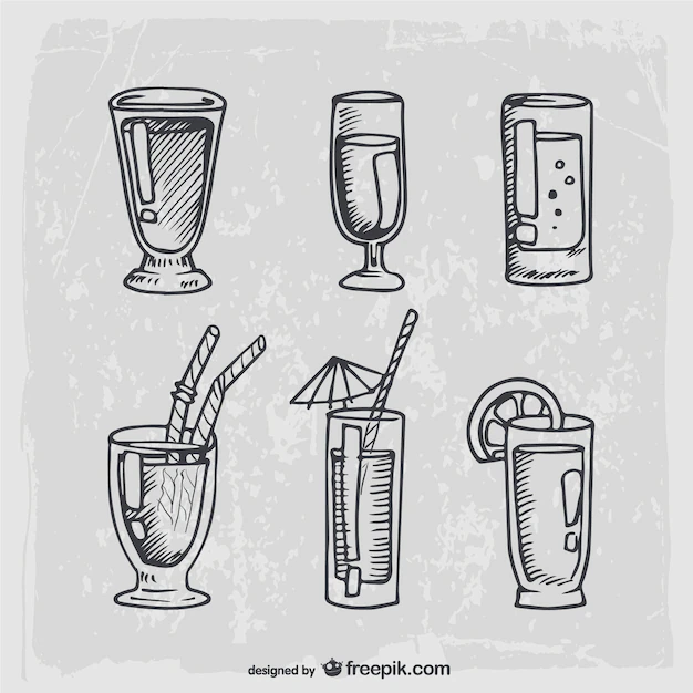 Free Vector | Hand drawn cocktails and alcohol drinks
