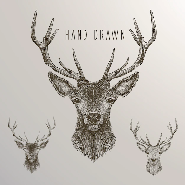Free Vector | Hand drawn deer collection