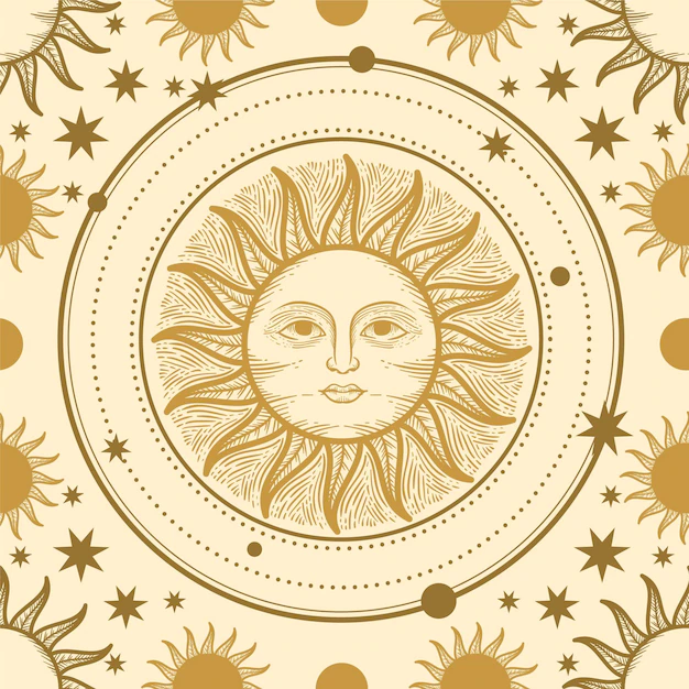 Free Vector | Hand drawn  engraving  sun pattern