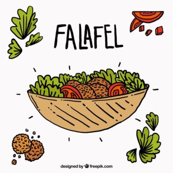 Free Vector | Hand drawn falafel with ingredients