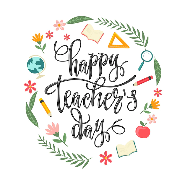 Free Vector | Hand drawn flat teachers' day lettering