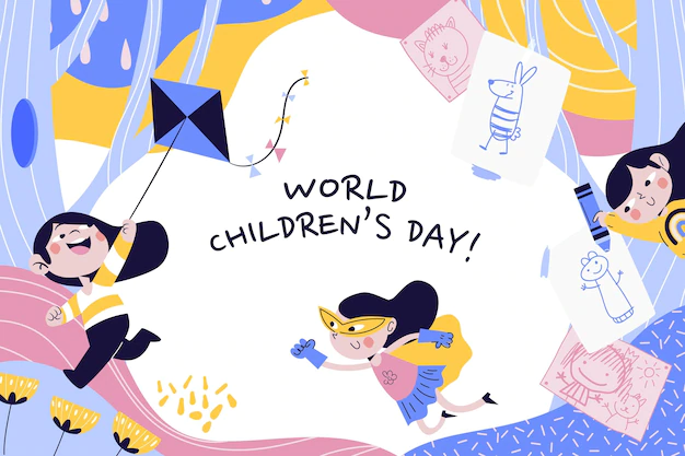 Free Vector | Hand drawn flat world children's day background