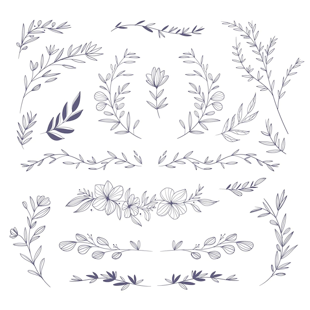 Free Vector | Hand drawn floral elements pack