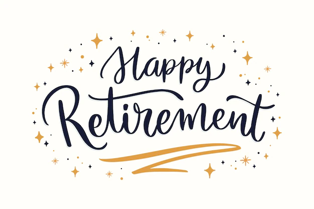 Free Vector | Hand drawn happy retirement lettering
