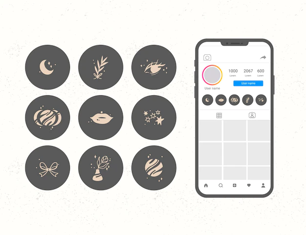 Free Vector | Hand drawn instagram highlights collection