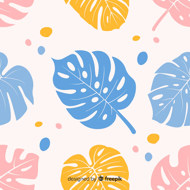 Free Vector | Hand drawn monstera leaves background