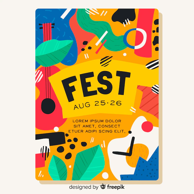 Free Vector | Hand drawn music festival poster