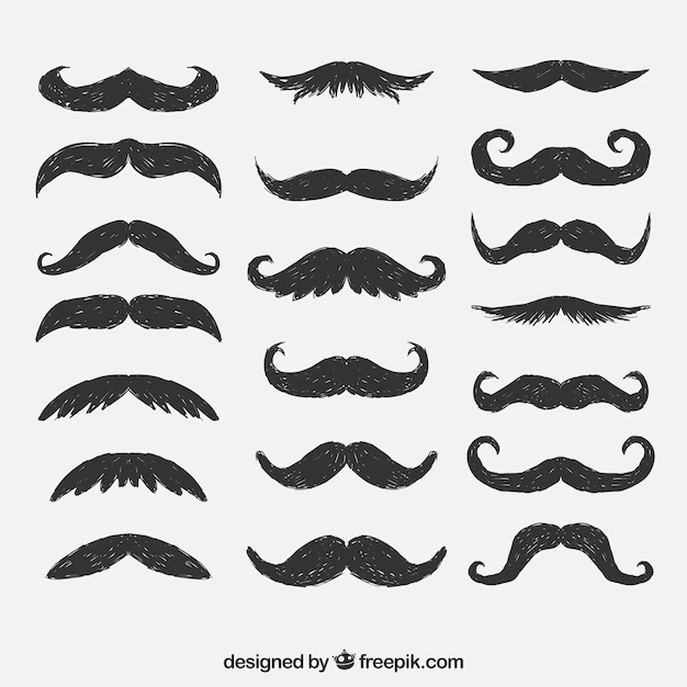 Free Vector | Hand drawn mustaches