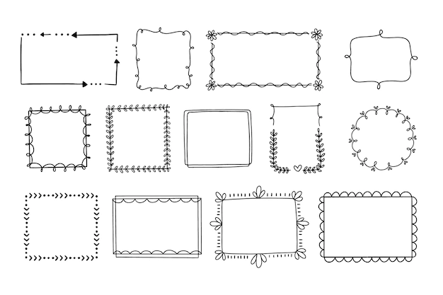 Free Vector | Hand drawn ornamental frame pack