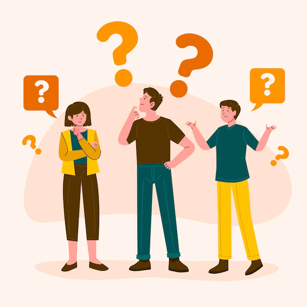 Free Vector | Hand drawn people asking questions illustration