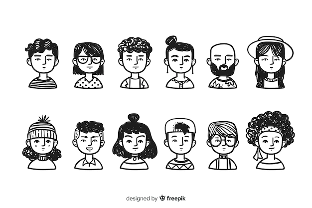 Free Vector | Hand drawn people avatar collection