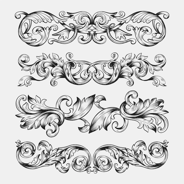 Free Vector | Hand drawn realistic ornamental border