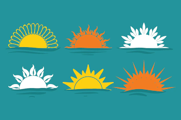 Free Vector | Hand drawn sunbursts collection