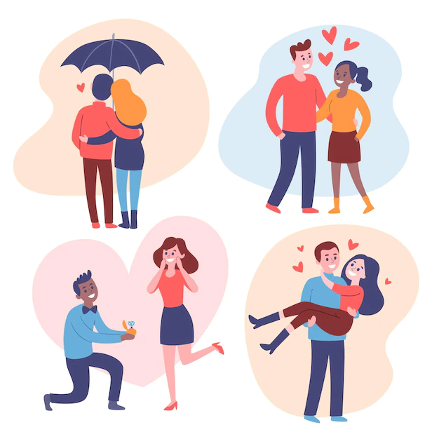 Free Vector | Hand drawn valentine's day couple collection