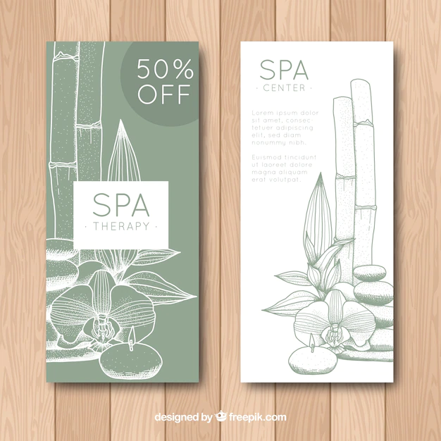 Free Vector | Hand drawn vertical banners for the spa