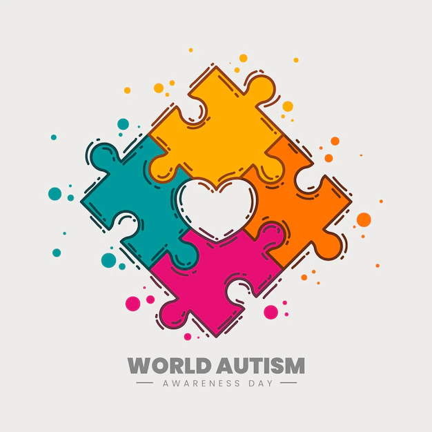 Free Vector | Hand drawn world autism awareness day illustration with puzzle pieces