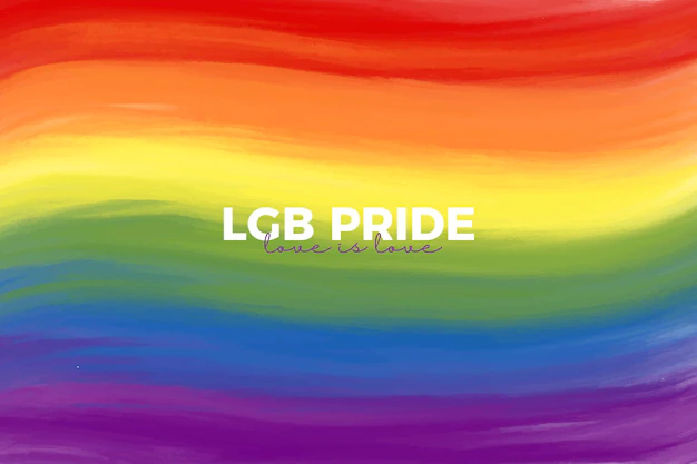 Free Vector | Hand painted lgb pride background with quote love is love