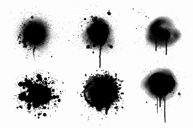 Free Vector | Hand painted spray lines and drips collection