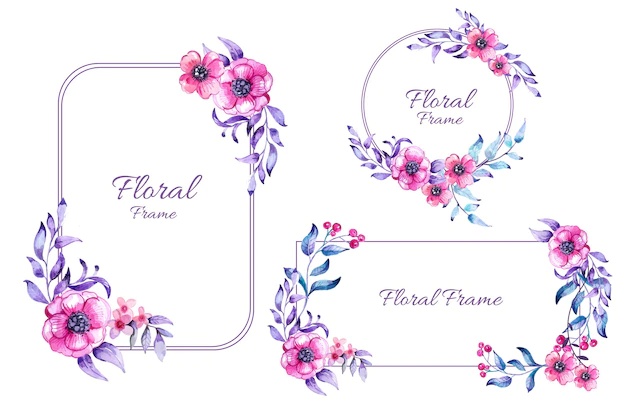 Free Vector | Hand painted watercolor floral frame collection