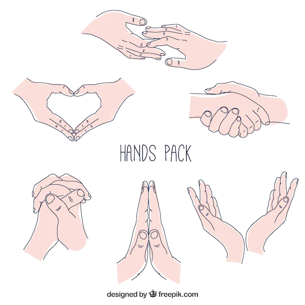 Free Vector | Hands pack in hand drawn style