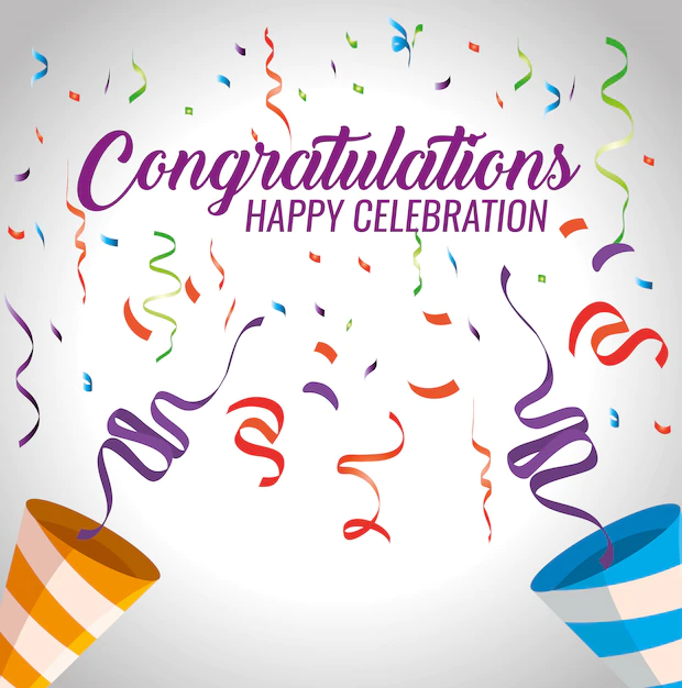 Free Vector | Happy celebration party with confetti decoration