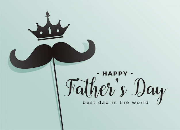 Free Vector | Happy fathers day crown and mustache background
