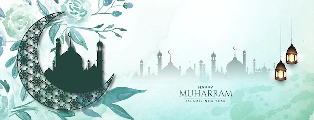 Free Vector | Happy muharram and islamic new year religious greeting banner vector