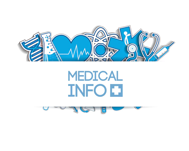 Free Vector | Healthcare light poster with medical blue paper stickers on white