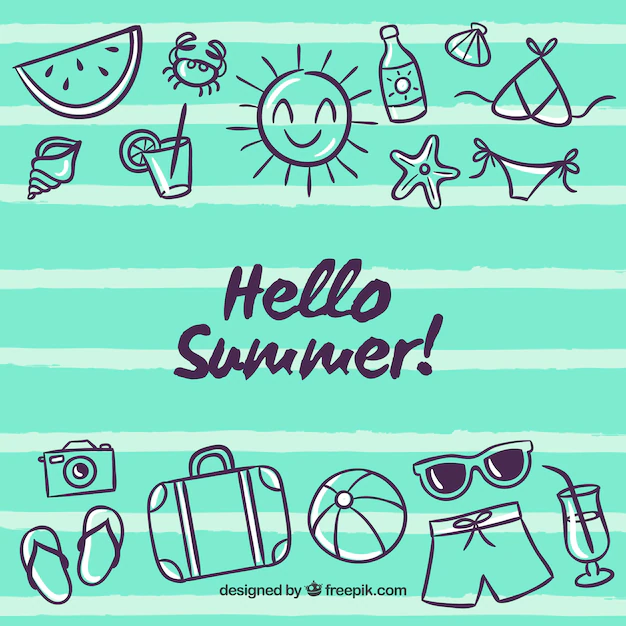 Free Vector | Hello summer background