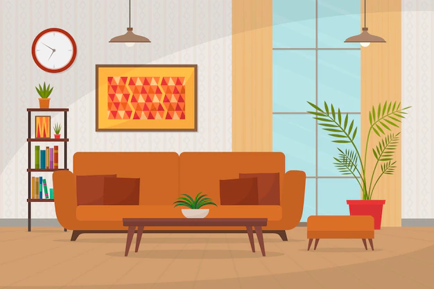 Free Vector | Home interior background for video conferencing