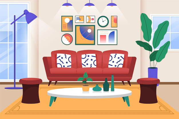 Free Vector | Home interior background