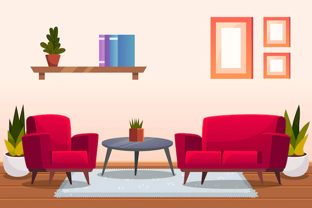 Free Vector | Home interior wallpaper theme